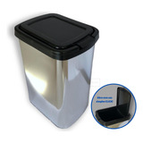 Lixeira Cesto 09 Litros Inox Com Tampa Click Label Brinde