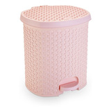 Lixeira Cesto 15 Litros Com Pedal E Tampa Banheiro Promoção Cor Rosa
