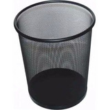Lixeira Cesto De Lixo Telada Escritório Metal Aramado Cor Preto Ecomforlife