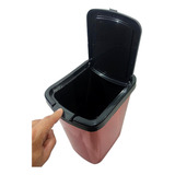 Lixeira Cesto Lixo 09 Litros Tipo Inox Com Tampa Click Label