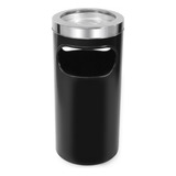Lixeira Cinzeiro Coletor Bituca Plastico Com Aro Em Aco Inox