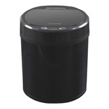 Lixeira Com Sensor Automática Preta Aço Inox 6 Litros