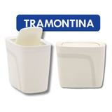 Lixeira Compact Para Banheiro Com Tampa Basculante 6 5 L Cor Branco