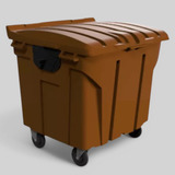 Lixeira Container De Lixo 1000 Litros Com Rodas Marrom