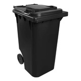 Lixeira Container Gari 240l Lixo Com Rodas Comlurb Cor Preto
