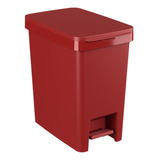 Lixeira Coza Linha Single Brinox Pia 15l Com Pedal Vermelho