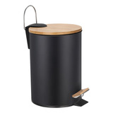 Lixeira De Aço Round C Tampa Bambu 5 Litros Mek