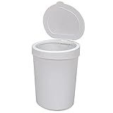 Lixeira De Banheiro Cozinha Para Saco De Lixo Cesto Multiuso Empresa Plástico 5 Litros Com Tampa Resistente Utensilios Utilidades Domesticas BRANCO