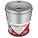 Lixeira De Inox 18cm Com Tampa