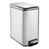 Lixeira De Inox 5l Slim Banheiro Cozinha Pedal Cesto De Lixo