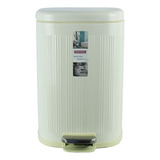 Lixeira De Pedal 15 Litros Cesto Interno Design Retro Nude