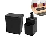 Lixeira De Pia 2 5 L Com Tampa Porta Detergente 500ml Com Suporte Bucha Cozinha LIXEIRA DISPENSER 