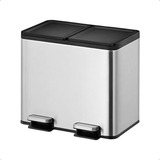 Lixeira Dupla Enger C Pedal 40l Aço Inox Coleta Seletiva