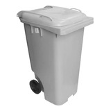 Lixeira Grande Contentor De Lixo Com Rodas 240 Litros Cor Cinza