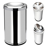 Lixeira Inox 20 Litros Basculante Cesto De Lixo C Tampa Viel