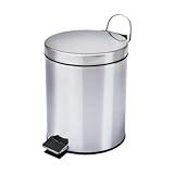Lixeira Inox Aço Cesto Resistente Reforçado Leve Cozinha Banheiro Escritório Área De Lazer Espaço Gourmet Balde Removível Pedal Emborrachado 5 Litros