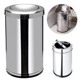 Lixeira Inox Para Banheiro Cozinha Tampa Basculante 8 Litros