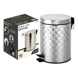Lixeira Lixo Pedal Emborrachado Inox 3l Banheiro Cozinha