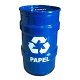 Lixeira Metalica Tambor Reciclagem Papel Tonel