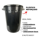 Lixeira Preta Cesto De Lixo Grande Cozinha 60 Litros Reforç Cor Preto