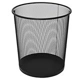 Lixeira Preta Para Escritório Cesto De Lixo De Metal Com Grade De Metal Aramado Descarte De Pápeis E Embalagens Marca Myfound Preta 