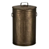 Lixeira Redonda Americana 30 Litros Ouro Velho Galvanizado