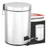 Lixeira Redonda Pedal Antiderrapante Inox 3l Banheiro Lavabo Cor Prateado
