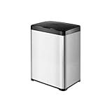 Lixeira Retangular Automática à Pilha Para Banheiro Ou Cozinha Com Sensor De Proximidade Inox 40 Litros 