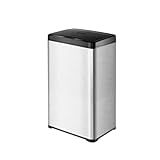 Lixeira Retangular Automática à Pilha Para Banheiro Ou Cozinha Com Sensor De Proximidade Inox 50 Litros 