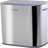 Lixeira Retangular Com Sensor De Abertura 55 Litros Inox Cinza Vonder