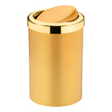 Lixeira Tampa Basculante Pia 8l Cozinha Bancada Dourado Gold