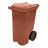 Lixo Container Coletor Gari Lixeira Com Rodas 240l Cor Marrom