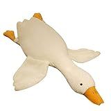 Liyjtk Grande Ganso Branco Bichos De Pelúcia Bonecas Brinquedos De Pelúcia Grandes Travesseiros De Pelúcia Bonitos Desenhos Animados Macios Ganso(90cm)