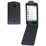 LIYONG Capa De Celular Flip Vertical De Couro Para Nokia X2 Preto 
