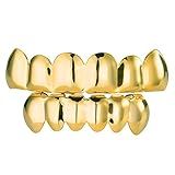 LKV Grelha De Dentes De Prata Ouro Para Homens E Mulheres Churrasqueiras De Boca Hip Hop Banhadas A Ouro 14K Para Seus Dentes Parte Superior E Inferior Fantasia De Rapper Com Barras De Moldagem