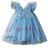 LNKXRTY Vestido De Algodão Sem Mangas Com Bolinhas Suíças Com Babados E Manga Tutu Para Bebês Meninas- 1 Tutu-borboleta Azul- 2 Anos