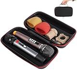 Lnrueg Estojo De Microfone Portátil Duplo Capa Rígida De EVA Para Microfone Duplo Bolsa De Transporte Para Microfone Estojo Portátil Para Microfone Portátil Sem Fio E Acessórios Bolsa De