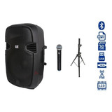 Locação Kit Caixa De Som 1000w C Microfone E Pedestal