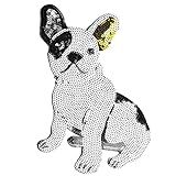 LOCOMO Patch De Lantejoulas De Cachorro Grande E Fofo Costurado Brilhante Buldogue Francês Faça Você Mesmo Aplique Para Crianças Adultos Roupas Jaquetas Mochilas Decoração