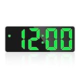 LOFICOPER Despertador Digital Para Quartos Despertador De LED De 16 5 Cm Despertador De Cabeceira Grande Com Soneca Brilho Ajustável Porta De Carregamento USB Caixa Preta E Dígito Verde