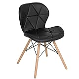 Loft7  Cadeira Estofada Charles Eames Eiffel Slim Wood Confort