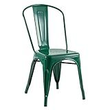 Loft7 Cadeira Iron Tolix Design Industrial Em Aço Carbono Vintage E Elegante Versátil Sala De Jantar Cozinha Bar Varanda Gourmet Verde Escuro 