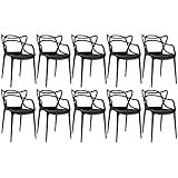 Loft7 Home Decor Kit 10 Cadeiras Masters Allegra Elegante Sala De Jantar Cozinha Varanda Gourmet Preto