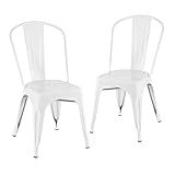 Loft7 Home Decor Kit 2 Cadeiras Iron Tolix Design Industrial Em Aço Carbono Vintage E Elegante Versátil Sala De Jantar Cozinha Bar Varanda Gourmet Branco 
