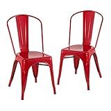 Loft7 Kit 2 Cadeiras Iron Tolix Design Industrial Em Aço Carbono Vintage E Elegante Versátil Sala De Jantar Cozinha Bar Varanda Gourmet Vermelho
