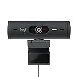 Logitech Webcam Brio 505 Full HD Com Correção Automática De Luz  Enquadramento Automático  Modo De Exibição  Microfones Duplos De Redução De Ruído  Obturador De Privacidade   Funciona Com Microsoft Teams  Google Meet  Zoom   Cinza