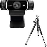 Logitech Webcam HD C922 Pro Streaming  Webcam De Transmissão De Câmera 1080p  Grava Suas Sessões De Jogos Em Transmissão HD Rica  Tripé De Substituição De Fundo Incluído