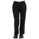 Logo Club Calça De Sarja Reta Para Meninos Uniforme Calça De Algodão Sem Rugas Na Frente Lisa Preto 8 Husky