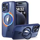 LOHASIC Capa Para IPhone 15 Pro Max Com Suporte Magnético Invisível Com Suporte De Anel Giratório De 360 Kickstand Grau Militar à Prova De Choque Masculino E Feminino Capa Para IPhone 15 ProMax Azul