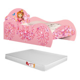 Lojas Bela Cama Com Colchão Infantil Quarto De Criança Solteiro Montessoriana Proteção Carrugame Meninas Rosa
